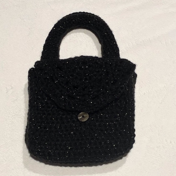 🛍 One-of-a-kind ✨Sparkling✨ Crochet Matching Handbag & Wallet - Picture 3 of 10